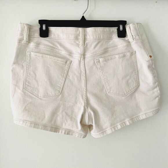 Isabel Maternity Ingrid & Isabel Cream Midi Shorts Size 10 Stretch 36" Waist - Picture 3 of 10